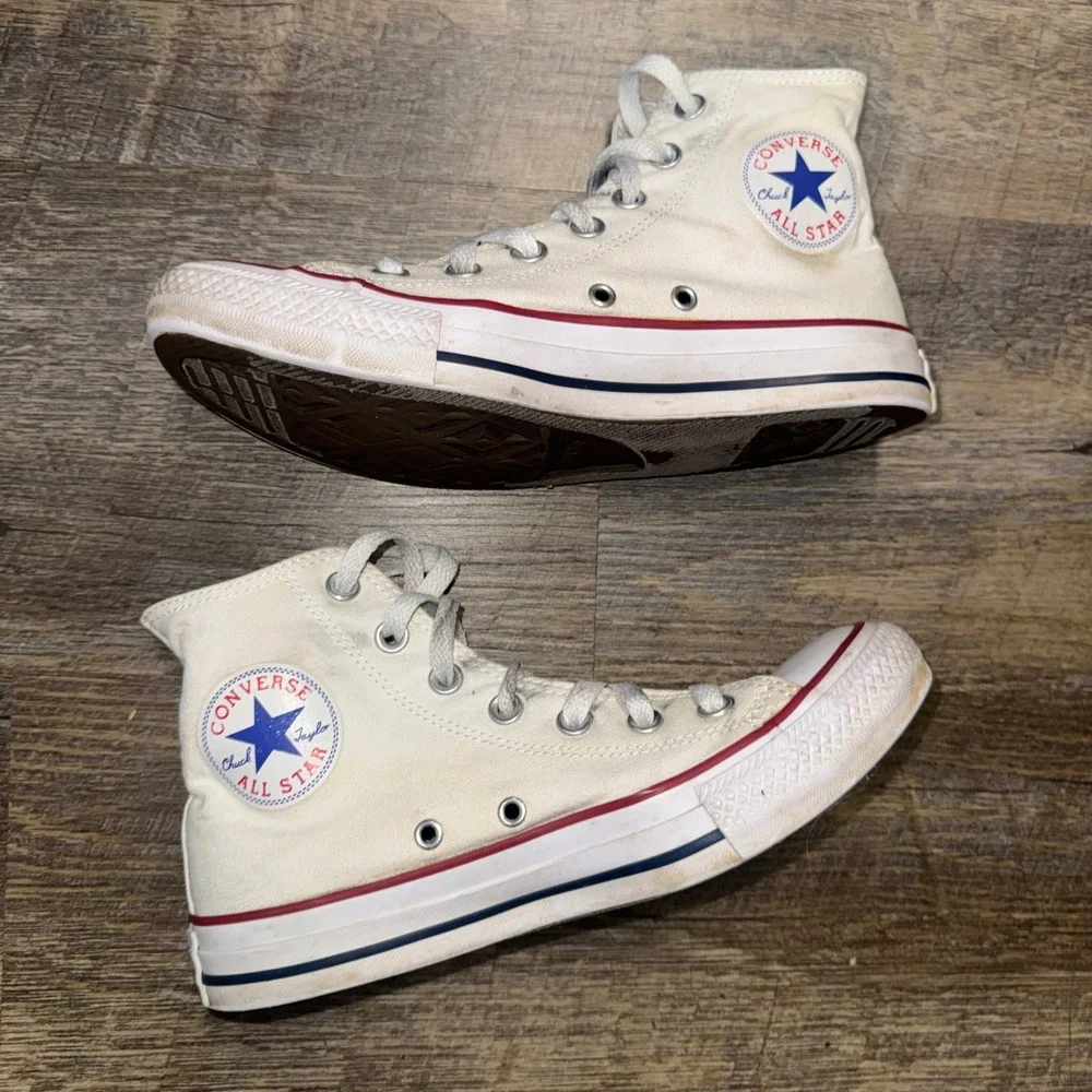 Converse Chuck Taylor All Star High Top M7650 White Canvas Sneakers Womens 7
